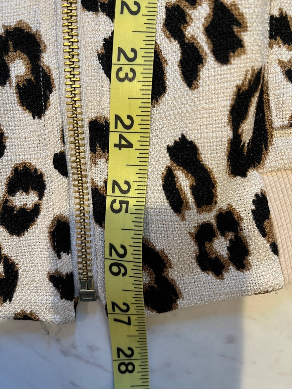 Chicos Animal Print Bomber Jacket. Size 2 = 12/14 - Picture 4 of 11